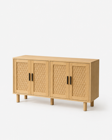 Natural Rattan Sideboard Cabinet with Adjustable Shelves Loxevi
