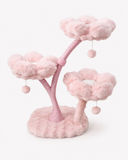 Pink Blossom Cat Tree with Plush Flower Platforms Loxevi