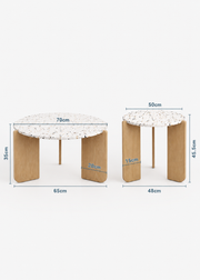 Round Nesting Coffee Table Set Loxevi