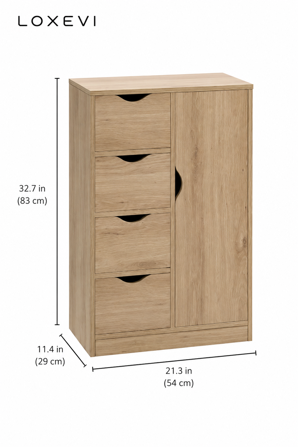 Oak Living Room Storage Cabinet Loxevi