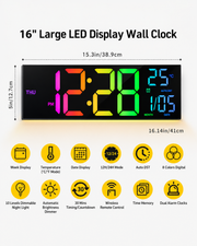 Digital RGB Wall Clock with Remote Loxevi