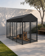 Heavy Duty Metal Dog Kennel with Roof Loxevi