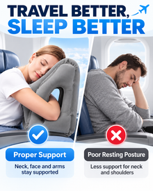 Inflatable Ergonomic Travel Pillow with Face and Arm Support Loxevi