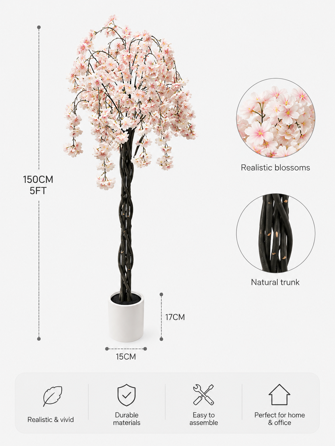 Artificial Cherry Blossom Tree Loxevi