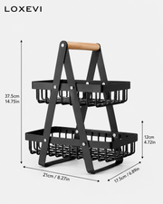 Two Tier Removable Fruit Basket Stand Loxevi