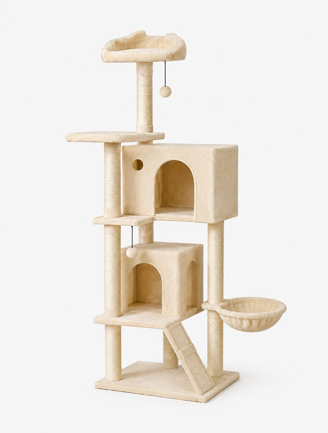 160 cm Cat Tree with Multiple Platforms Loxevi