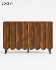 Modern Wood Sideboard with Wave Doors Loxevi