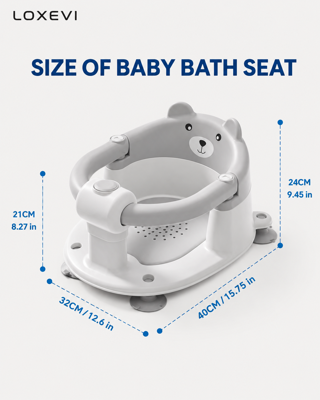 Bear Design Non Slip Baby Bath Seat Loxevi
