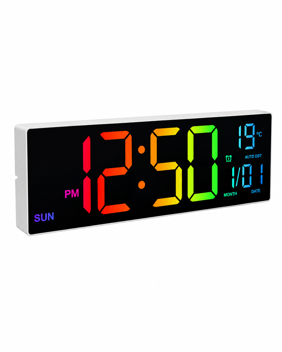 Digital RGB Wall Clock with Remote Loxevi
