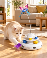 Automatic Interactive Cat Toy with Rolling Balls and Feather Teasers Loxevi