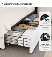 LED Storage Bed Frame with Mattress Loxevi