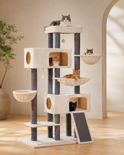 Luxury Multi Level Cat Tree with Spacious Condos and Hammocks Loxevi
