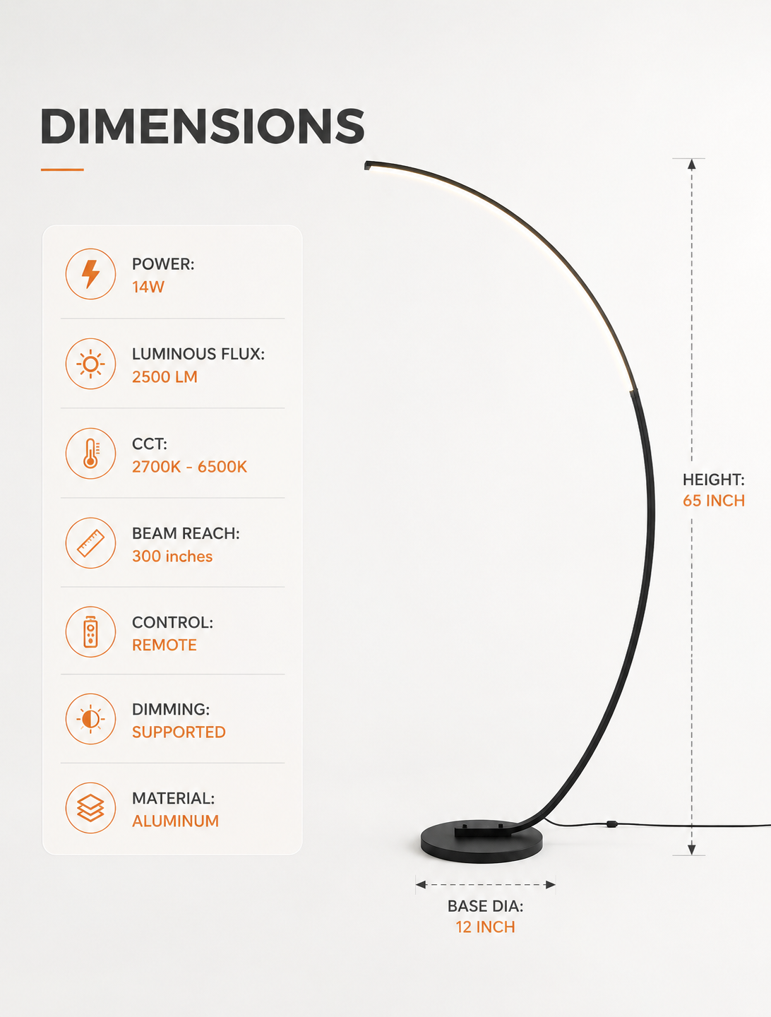 Dimmable LED Reading Floor Lamp Loxevi