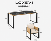 Polyrattan Garden Dining Set for 6 Loxevi