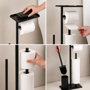 Stainless Steel Toilet Paper Holder and Brush Set Loxevi