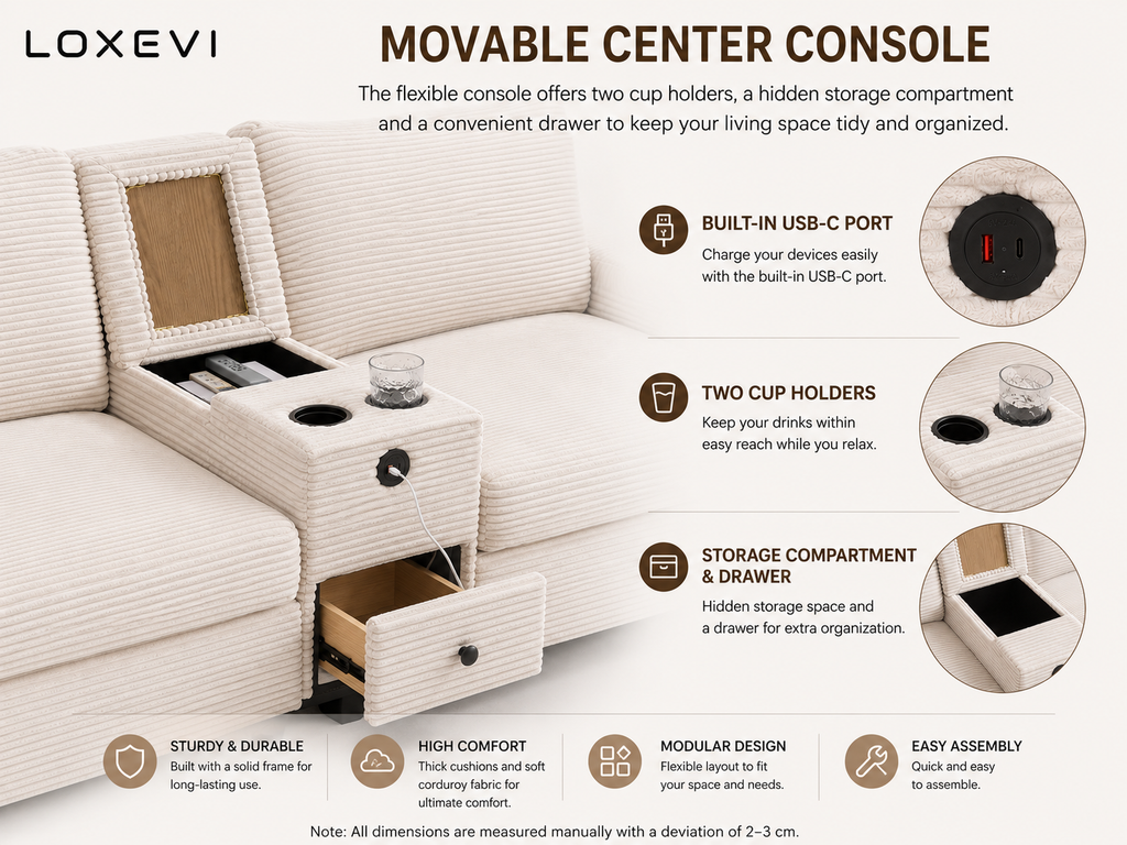 Corduroy Sofa Loxevi
