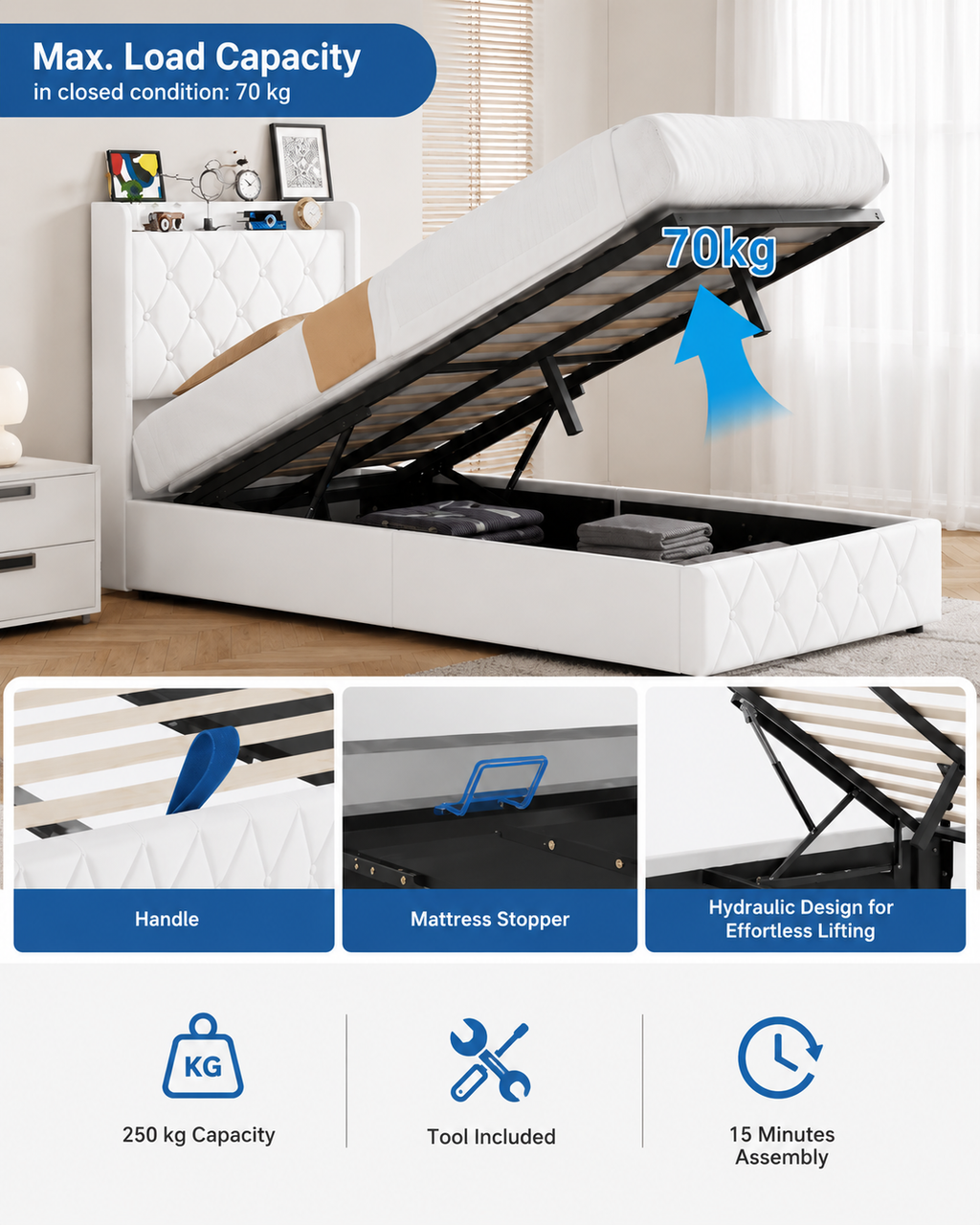 Upholstered Storage Bed Loxevi