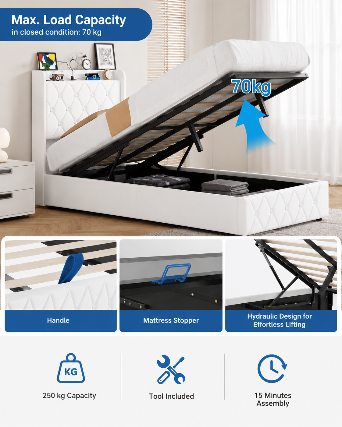 Upholstered Storage Bed Loxevi