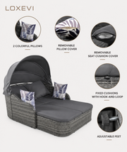Outdoor Double Daybed with Retractable Canopy – Loxevi