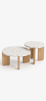 Round Nesting Coffee Table Set Loxevi
