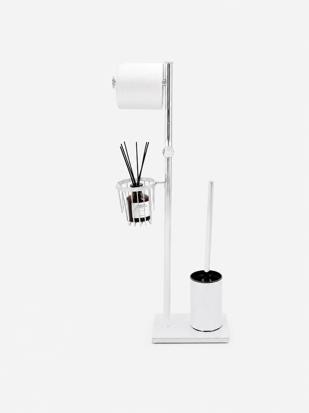Chrome Toilet Paper Holder and Brush Set Loxevi