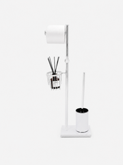 Chrome Toilet Paper Holder and Brush Set Loxevi