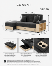 Chenille Sleeper Sofa Loxevi