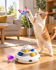 Automatic Interactive Cat Toy with Rolling Balls and Feather Teasers Loxevi