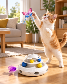 Automatic Interactive Cat Toy with Rolling Balls and Feather Teasers Loxevi