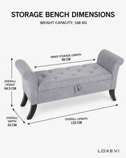 Storage Bench with Armrests Loxevi