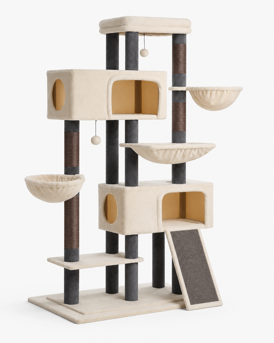 Luxury Multi Level Cat Tree with Spacious Condos and Hammocks Loxevi