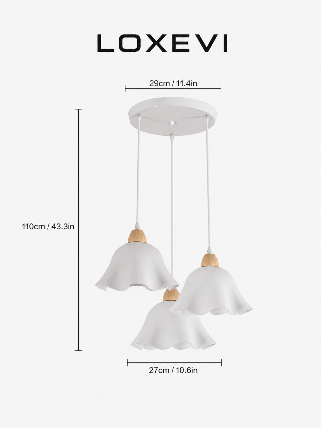 Floral Wood Pendant Light Loxevi