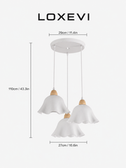 Floral Wood Pendant Light Loxevi