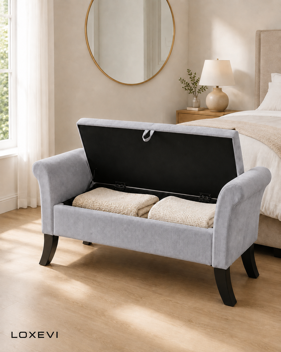 Storage Bench with Armrests Loxevi