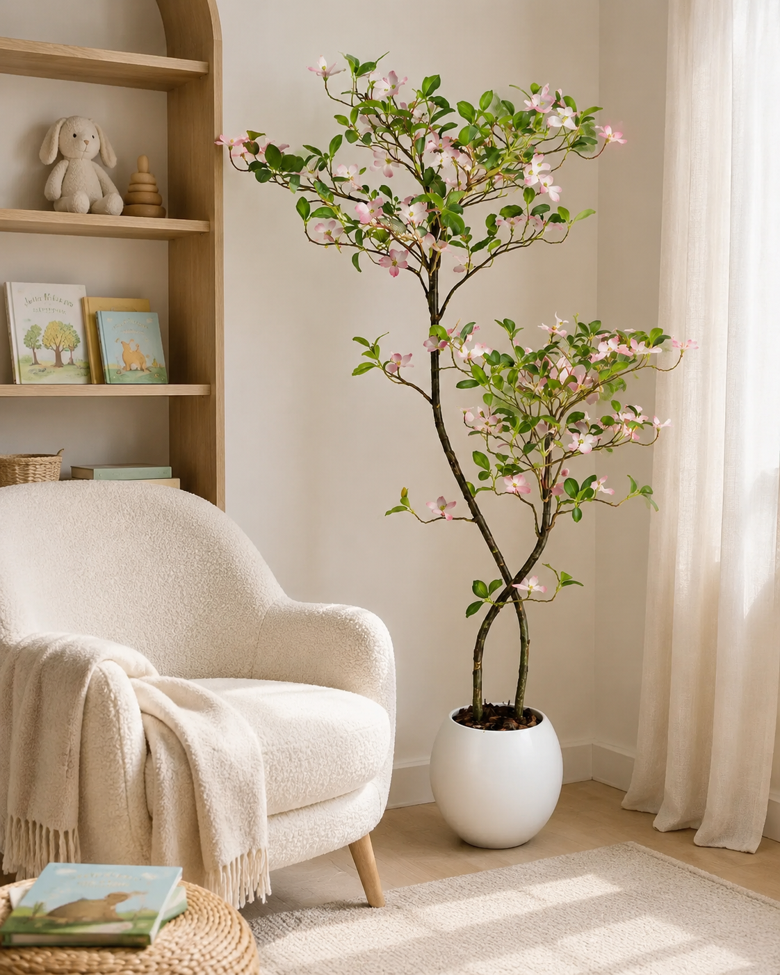 Artificial Jasmine Tree with Pink Buds Loxevi