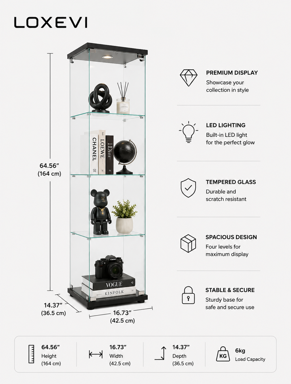 Glass Display Cabinet Loxevi