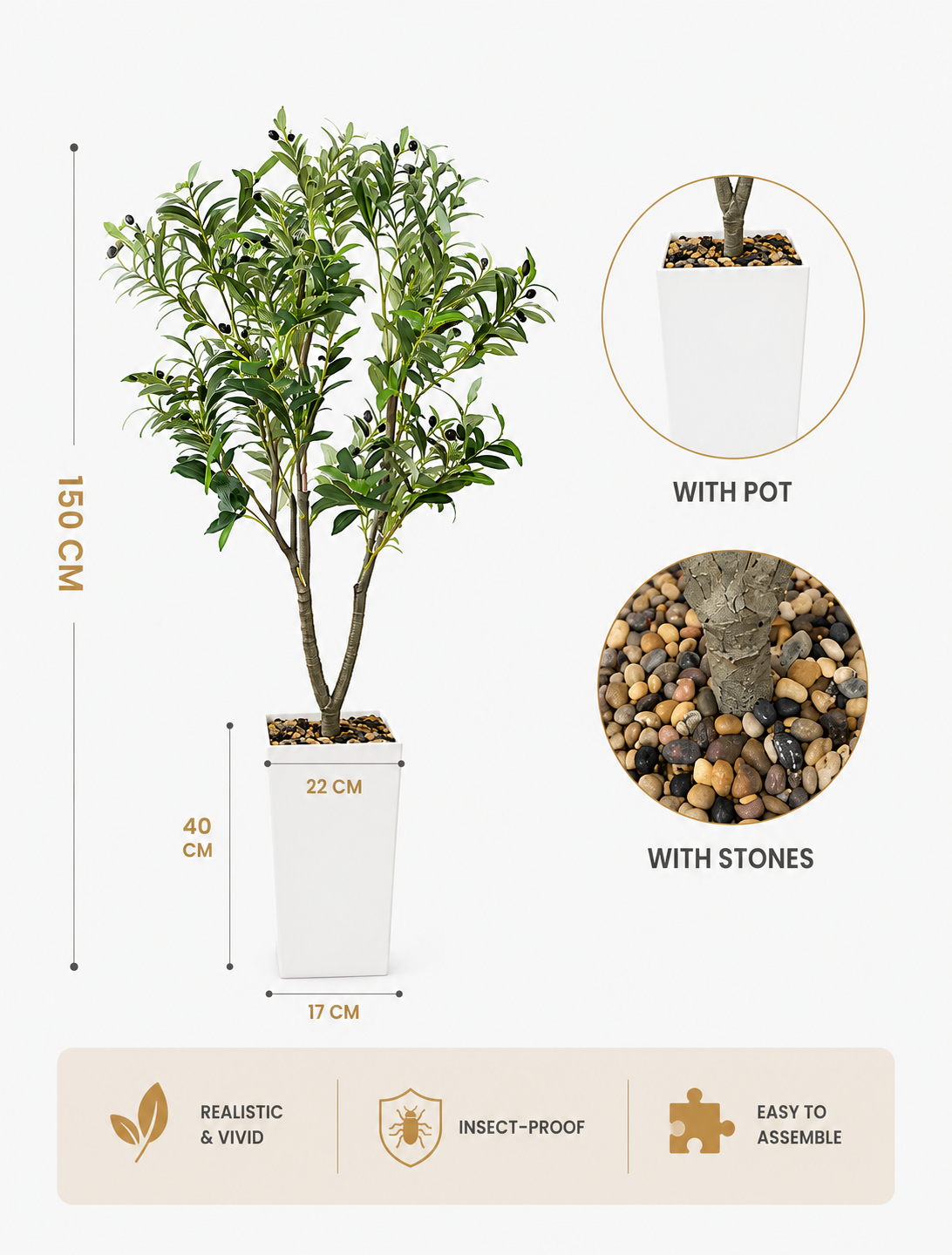Artificial Potted Olive Tree Loxevi