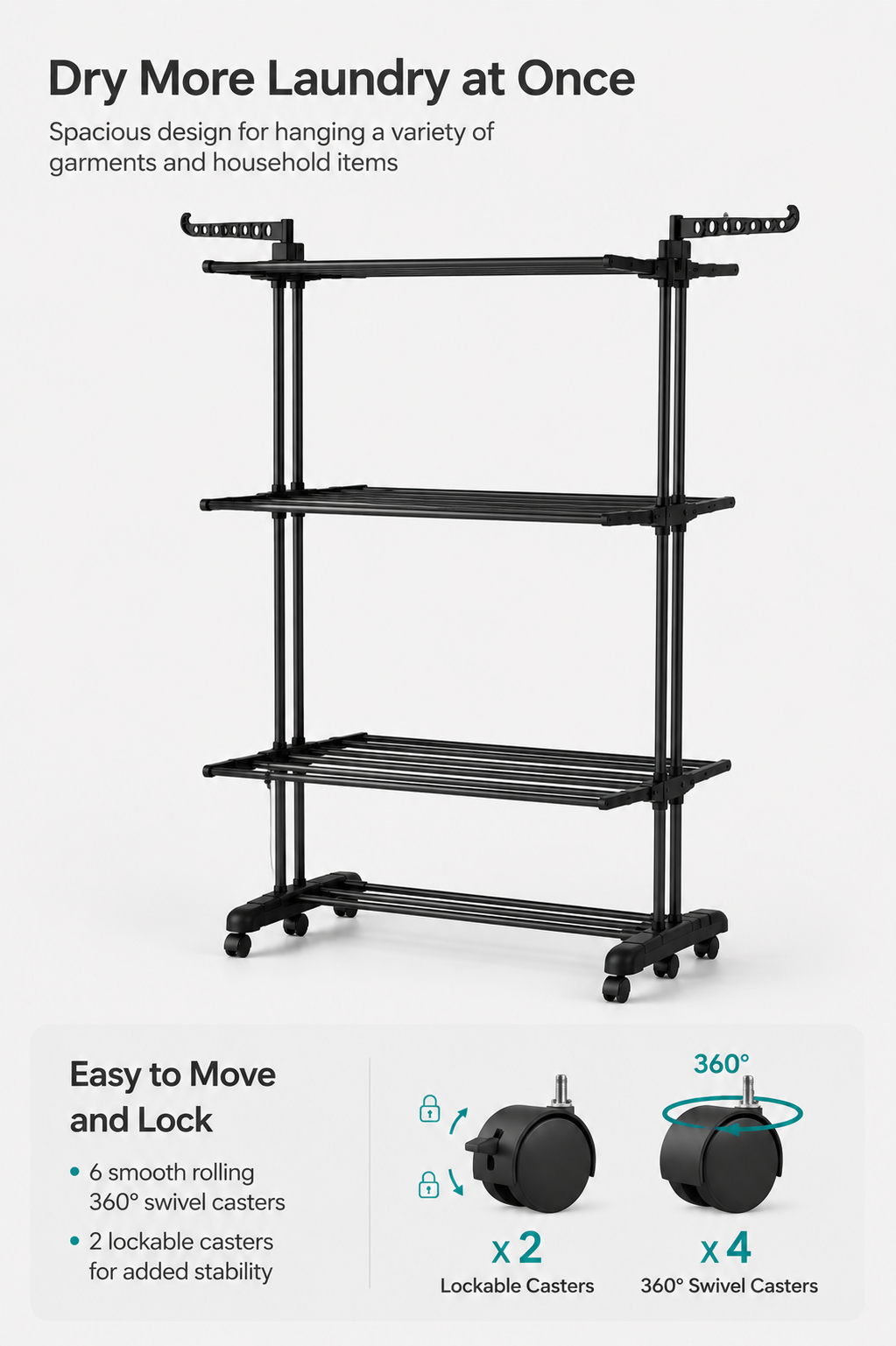 Foldable Clothes Drying Rack Loxevi