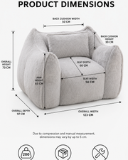 Oversized Faux Fur Bean Bag Sofa Loxevi