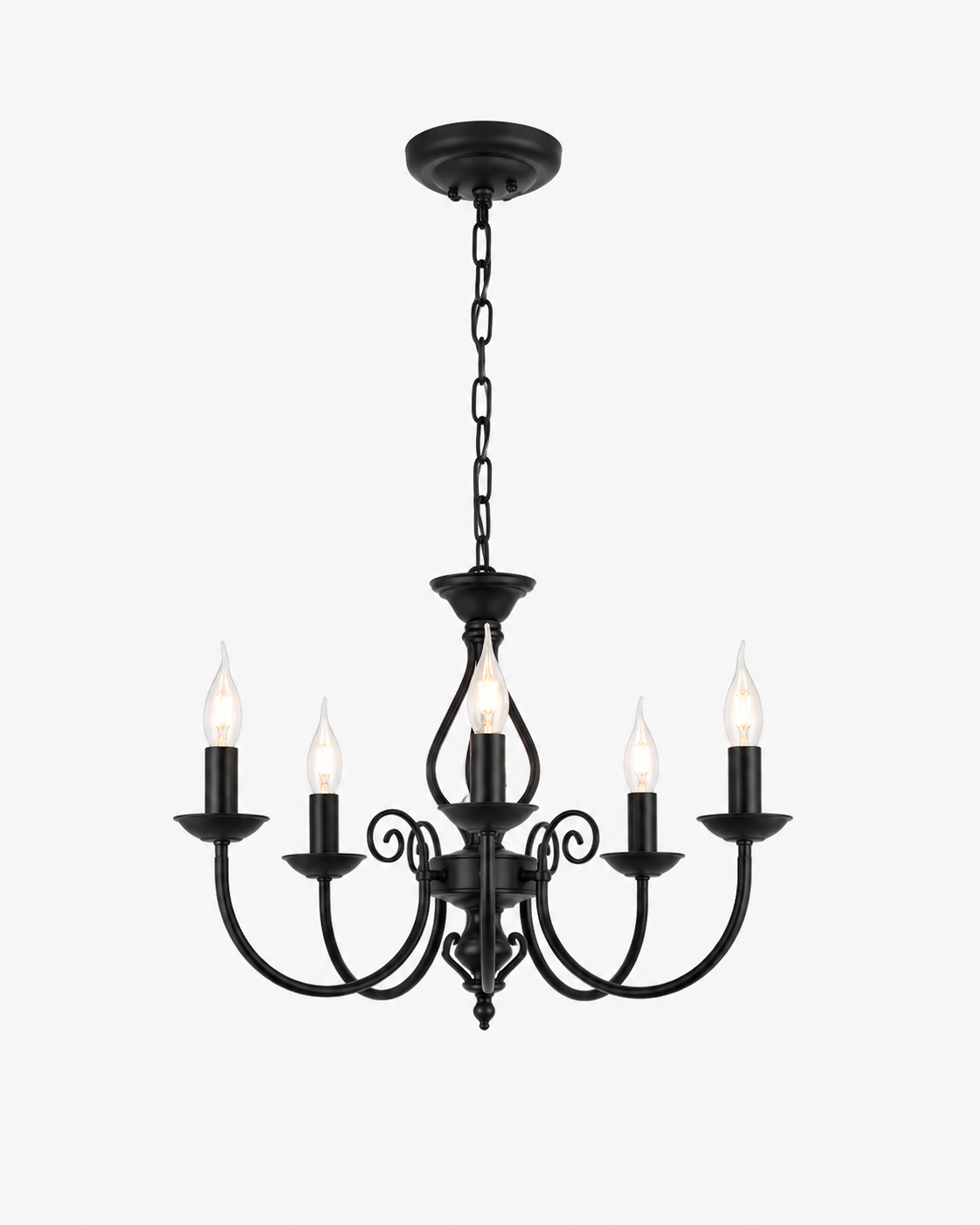 Five Light Retro Iron Chandelier Loxevi