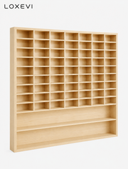 Solid Wood 62 Compartment Wall Display Shelf Loxevi