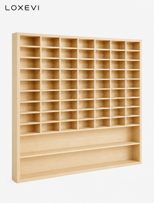Solid Wood 62 Compartment Wall Display Shelf Loxevi