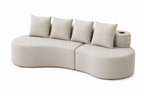 Curved Linen Sofa Loxevi