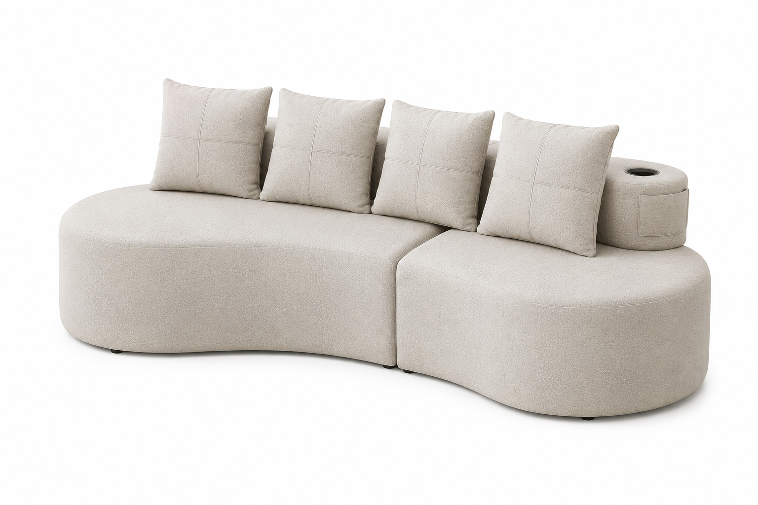 Curved Linen Sofa Loxevi