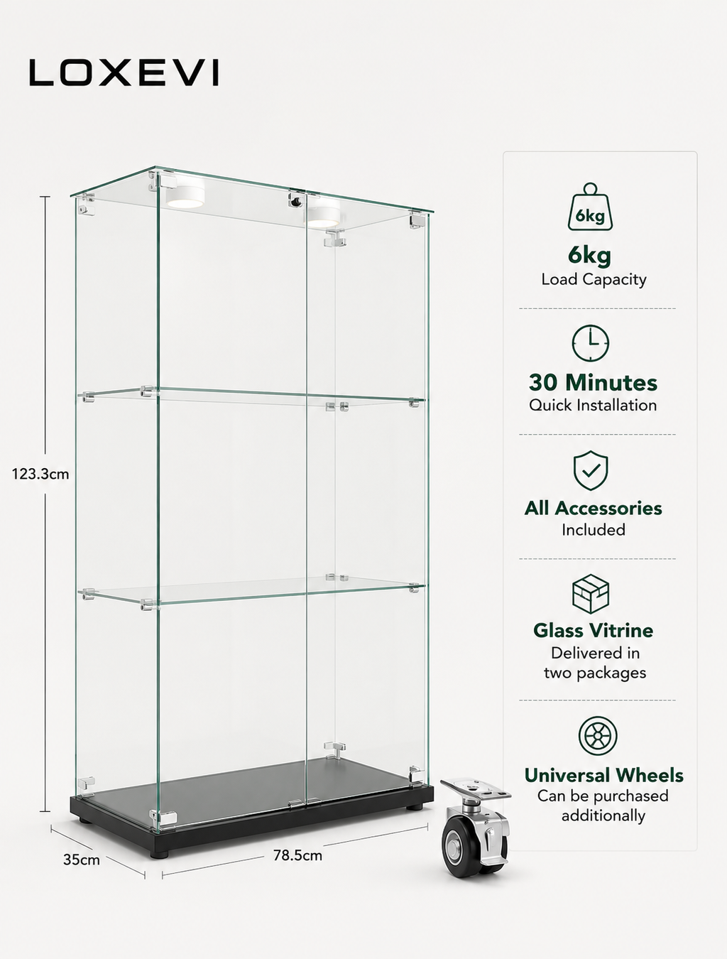 Glass Display Cabinet Loxevi