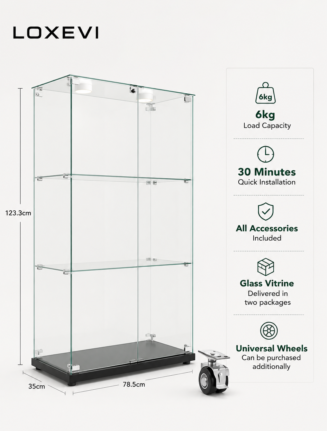 Glass Display Cabinet Loxevi