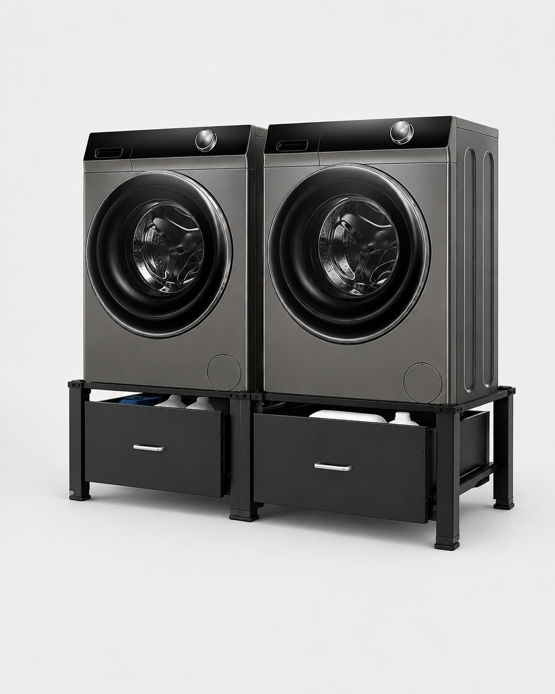 Double Washing Machine Base with Drawers Loxevi