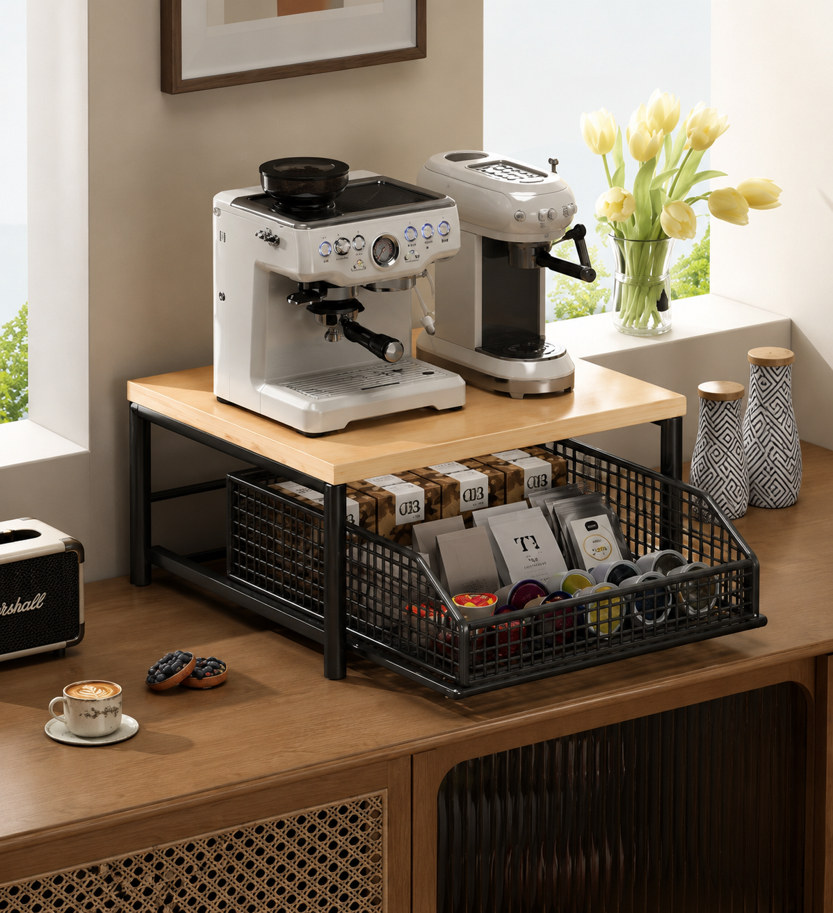 Pull Out Coffee and Tea Organizer Loxevi