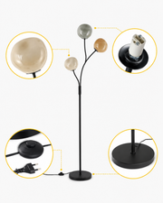 Three Globe Glass Floor Lamp Loxevi