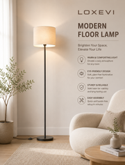 Modern Fabric Floor Lamp with E27 LED Bulb Loxevi